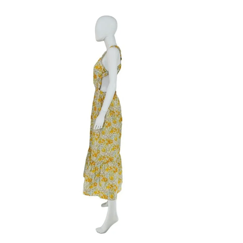 Hyacinth House NEW Yellow Pastel Retro Floral Maggie Maxi Dress Size Small - Picture 7 of 9